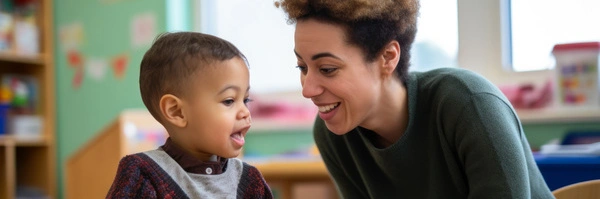 Une mère joue avec son enfant autiste